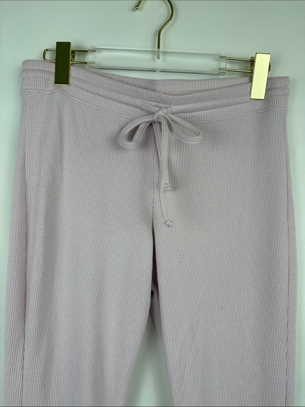 Gilly Hicks Mid Rise Flare Cozy Pink Waffle Lounge Pants Size Medium - Picture 4 of 9